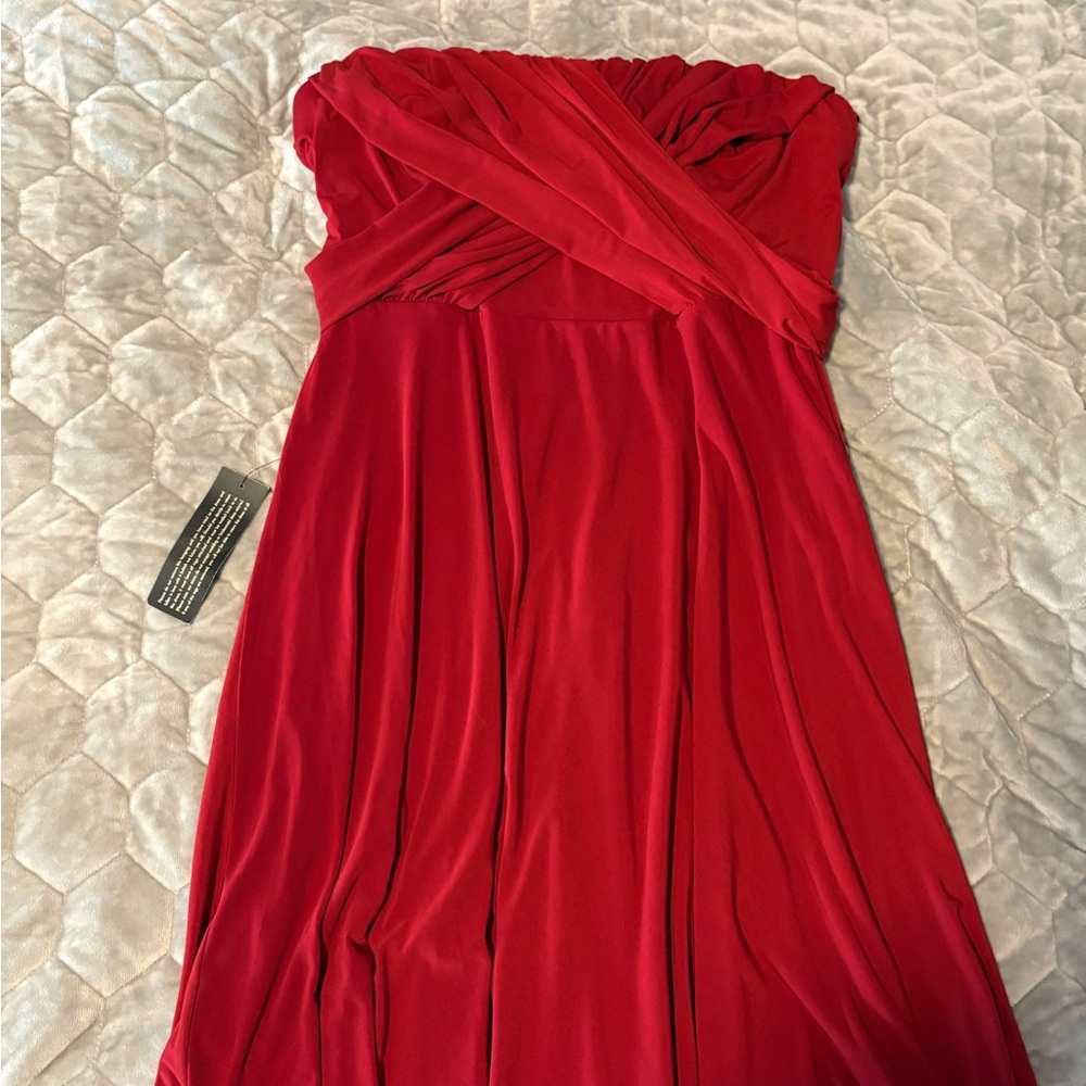 Ann Taylor Strapless Red Dress